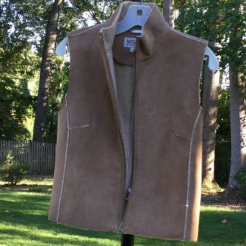 Michael Kors Suede Stand Collar Vest